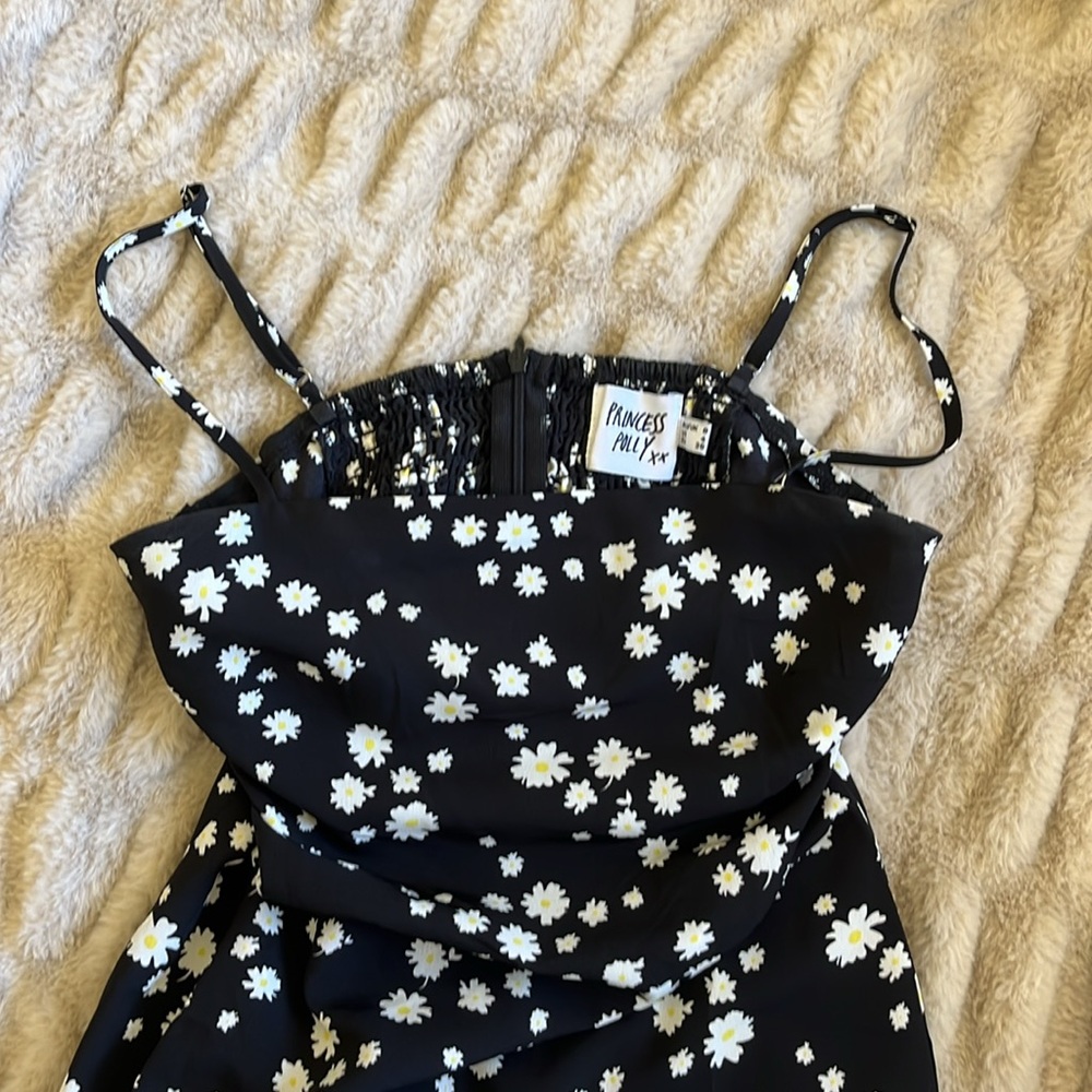 Princess Polly Black Daisy Pattern Mini Dress - Picture 3 of 3